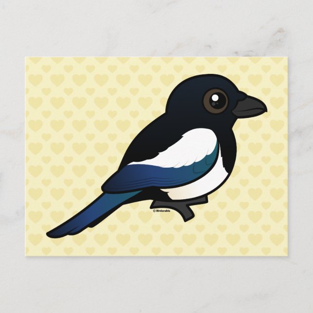 Birdorable Eurasian Magpie Postcard (Front)