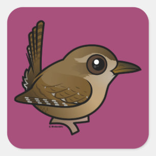 Birdorable Eurasian Wren Square Sticker