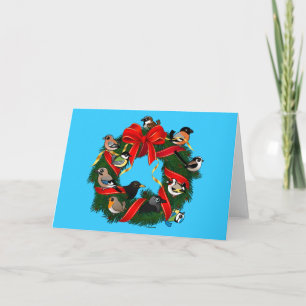 Birdorable European Garden Birds Christmas Wreath Holiday Card
