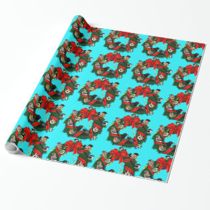 Birdorable European Garden Birds Christmas Wreath Wrapping Paper
