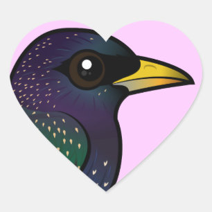 Birdorable European Starling Heart Sticker