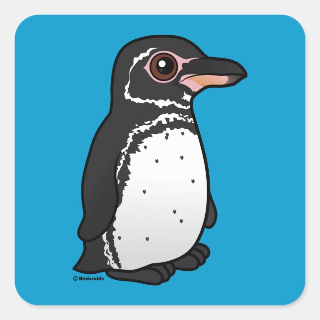 Birdorable Galapagos Penguin Square Sticker (Front)