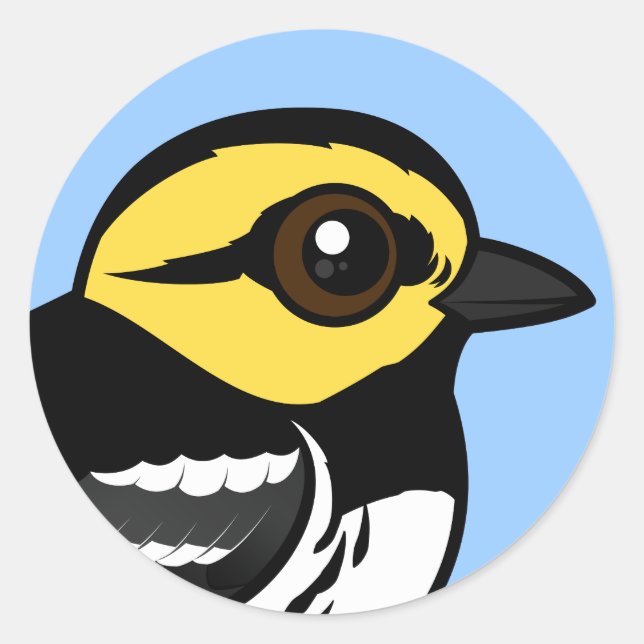 Birdorable Golden-cheeked Warbler Classic Round Sticker (Front)