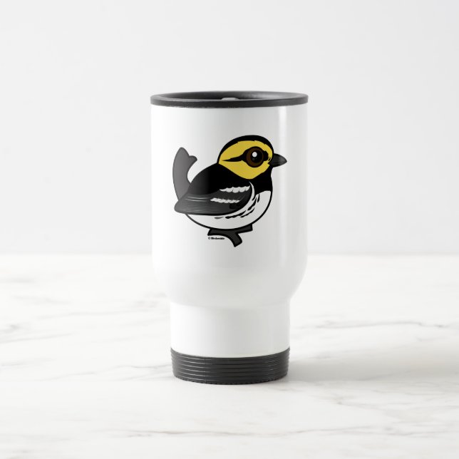 Birdorable Golden-cheeked Warbler Travel Mug (Center)