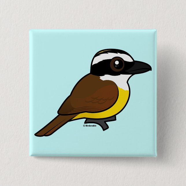 Birdorable Great Kiskadee 15 Cm Square Badge (Front)