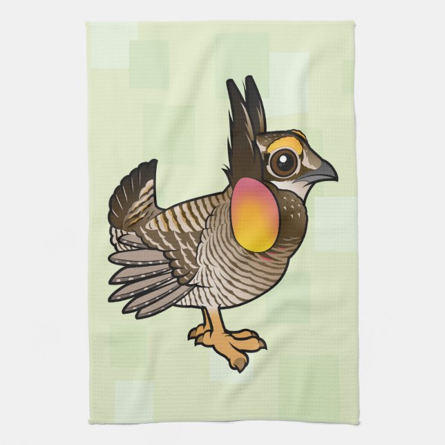 Birdorable Greater Prairie-Chicken Tea Towel (Vertical)