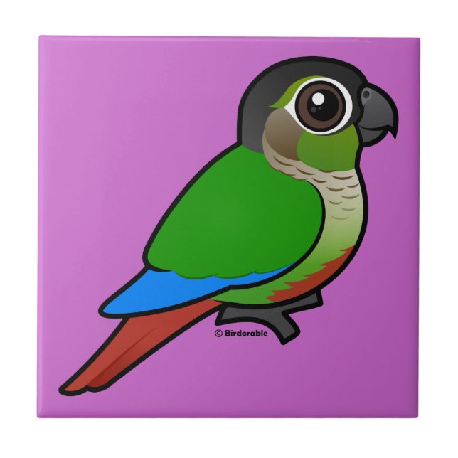 Birdorable Green-cheeked Conure Ceramic Tile (Front)