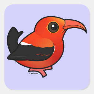 Birdorable 'I'iwi Square Sticker