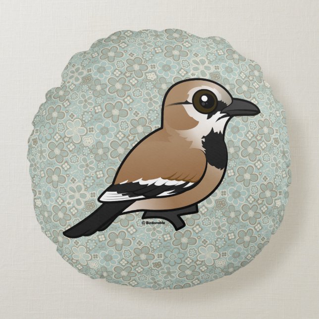 Birdorable Iranian Ground Jay Round Cushion (Front)