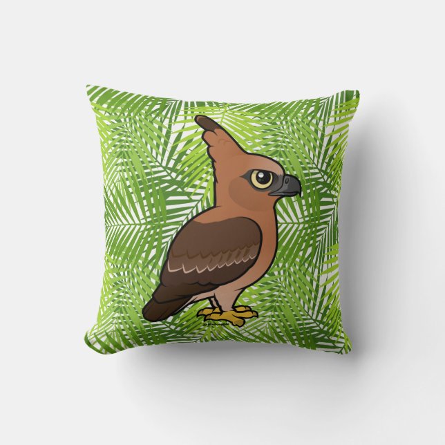 Birdorable Javan Hawk-Eagle (adult & juvenile) Cushion (Front)