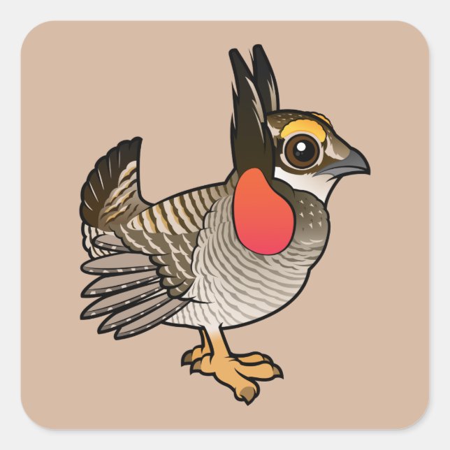 Birdorable Lesser Prairie-Chicken Square Sticker (Front)