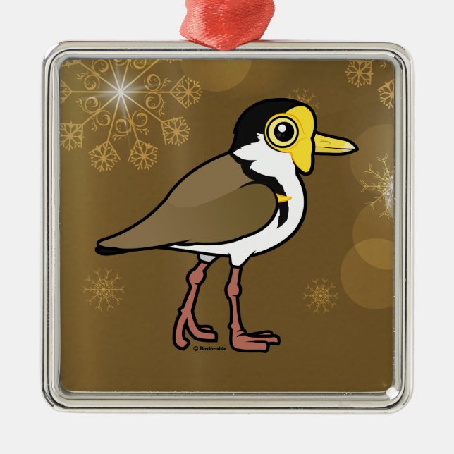 Birdorable Masked Lapwing Metal Ornament (Front)