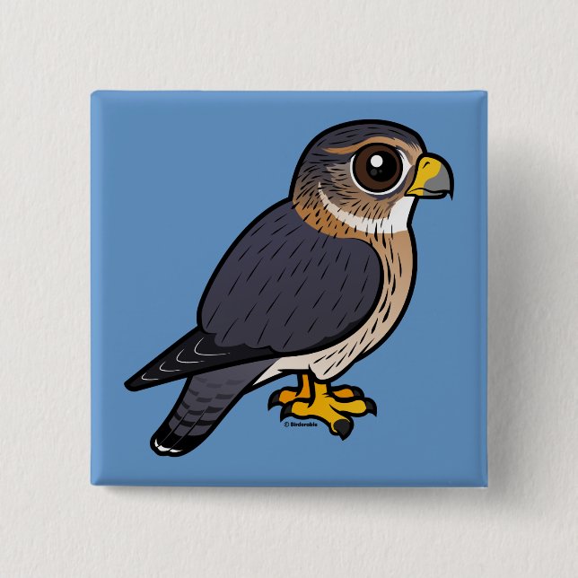 Birdorable Merlin 15 Cm Square Badge (Front)