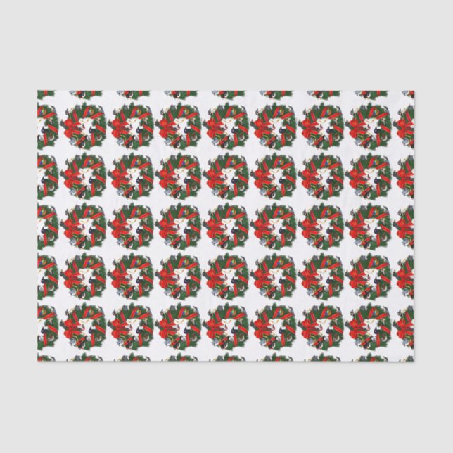 Birdorable NA Backyard Birds Christmas Wreath Tissue Paper (Front)