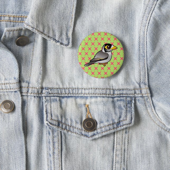 Birdorable Noisy Miner 6 Cm Round Badge (In Situ)
