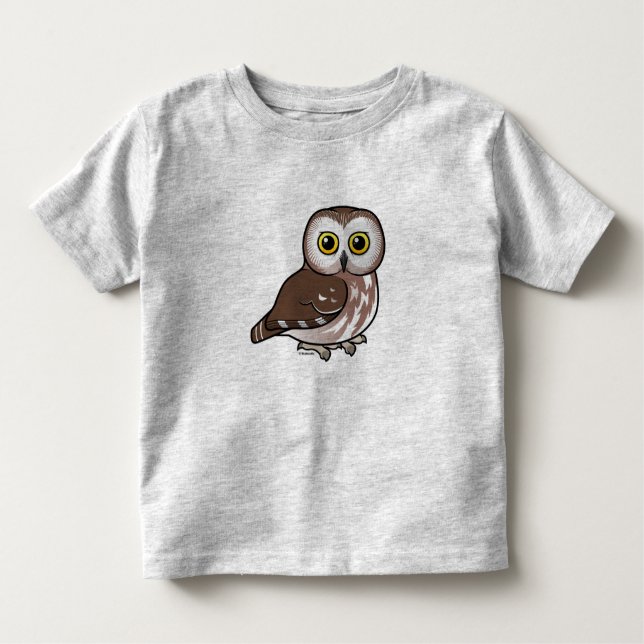 Birdorable Northern Saw-whet Owl Toddler T-Shirt (Front)
