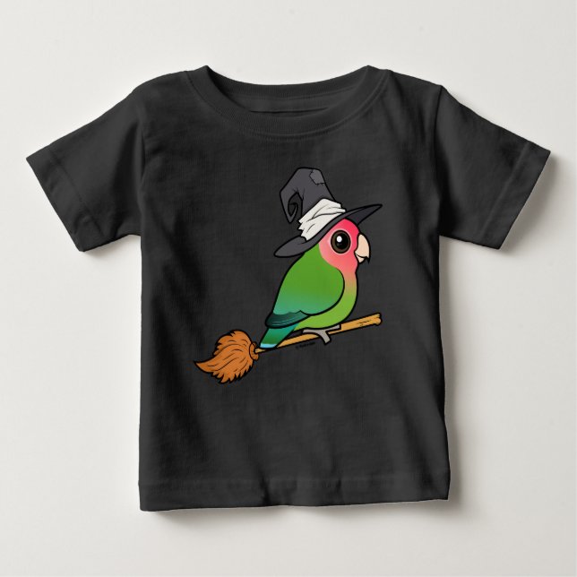 Birdorable Peach-faced Lovebird Halloween Witch Baby T-Shirt (Front)