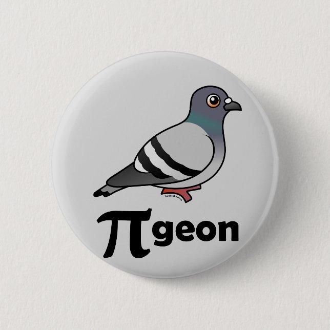 Birdorable PI-geon / Pigeon Pi 6 Cm Round Badge (Front)