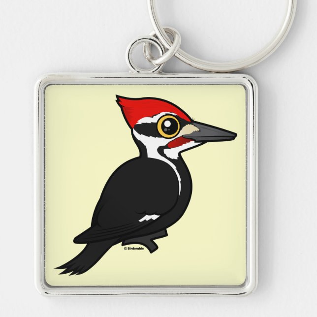 Birdorable Pileated Woodpecker Key Ring (Front)