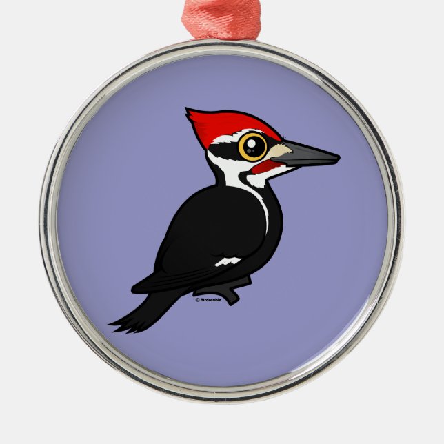 Birdorable Pileated Woodpecker Metal Ornament (Front)