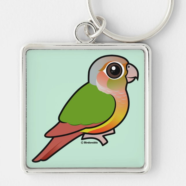Birdorable Pineapple Green-cheeked Conure Key Ring (Front)