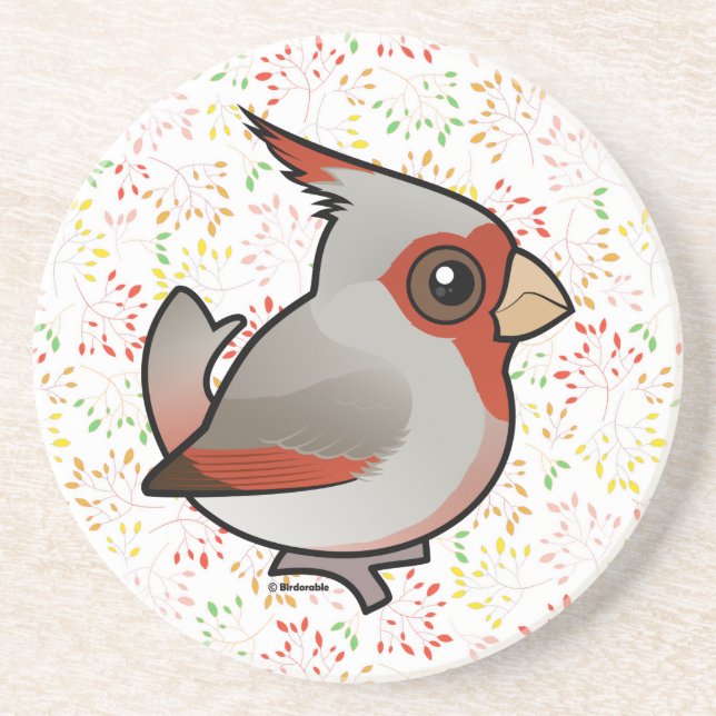 Birdorable Pyrrhuloxia Coaster (Front)