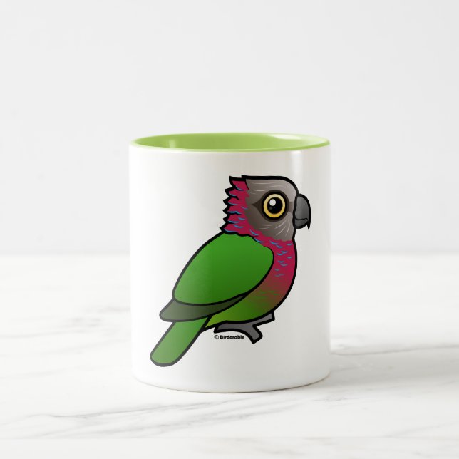 Birdorable Red-fan Parrot Two-Tone Coffee Mug (Center)