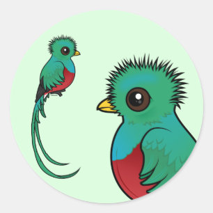 Birdorable Resplendent Quetzal Classic Round Sticker
