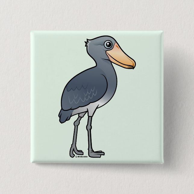 Birdorable Shoebill 15 Cm Square Badge (Front)