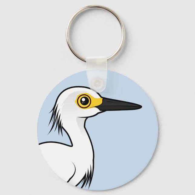 Birdorable Snowy Egret Key Ring (Front)