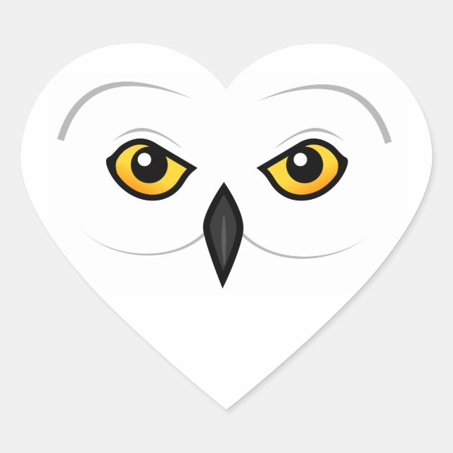 Birdorable Snowy Owl Face Heart Sticker (Front)