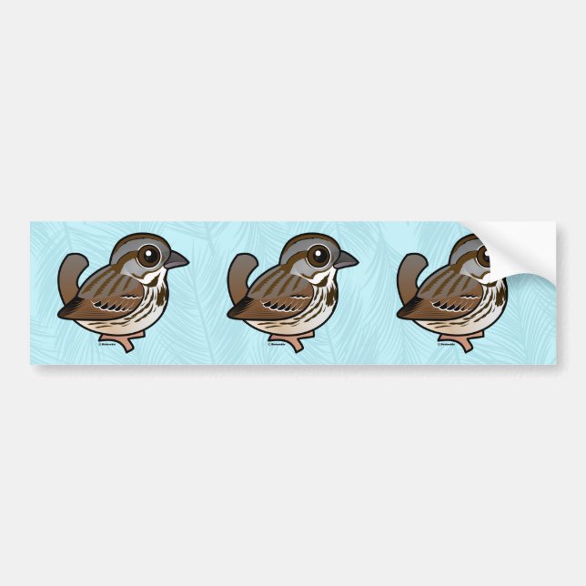 Birdorable Song Sparrow Bumper Sticker (Front)