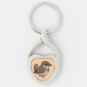 Birdorable Song Sparrow Key Ring
