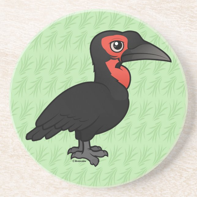 Birdorable Southern Ground Hornbill Coaster (Front)