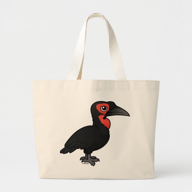 Birdorable Southern Ground Hornbill Large Tote Bag (Front)