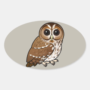 Birdorable Tawny Owl Oval Sticker