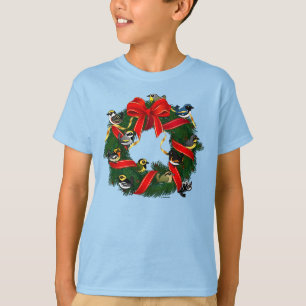 Birdorable Warblers Christmas Wreath T-Shirt