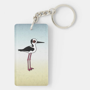 Birdorable White-backed Stilt Key Ring