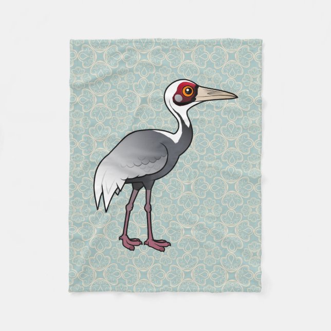 Birdorable White-naped Crane Fleece Blanket (Front)