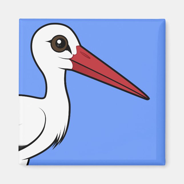 Birdorable White Stork Magnet (Front)