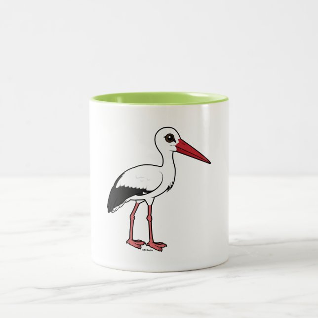 Birdorable White Stork Two-Tone Coffee Mug (Center)