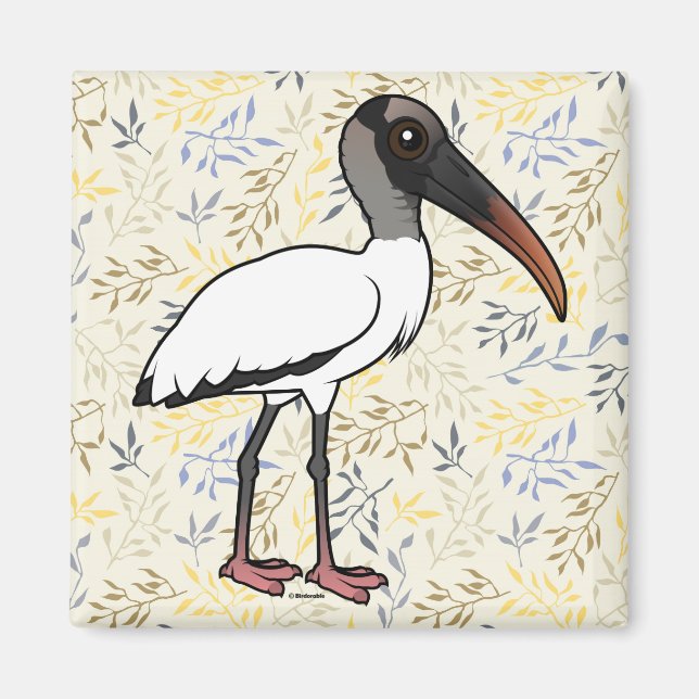 Birdorable Wood stork Magnet (Front)