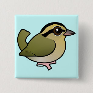 Birdorable Worm-eating Warbler 15 Cm Square Badge