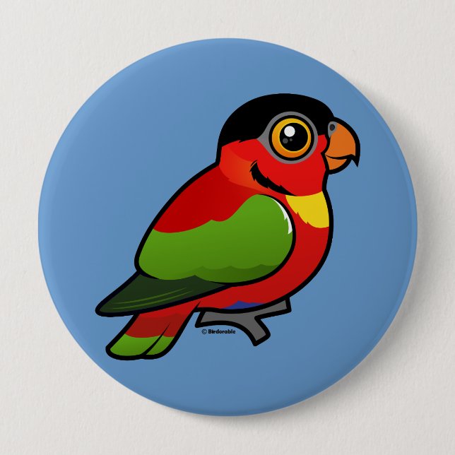 Birdorable Yellow-bibbed Lory 10 Cm Round Badge (Front)