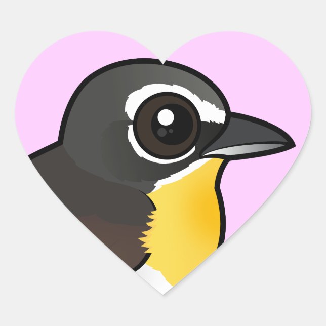Birdorable Yellow-breasted Chat Heart Sticker (Front)