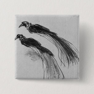 Birds 15 Cm Square Badge