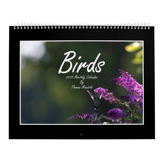 Birds 2018 Monthly Calendar By Thomas Minutolo (Cover)