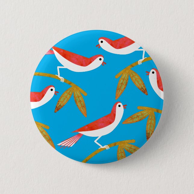 Birds 6 Cm Round Badge (Front)
