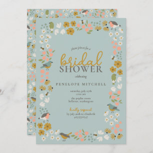 Birds and Bees Floral Bridal Shower  Invitation