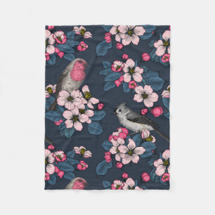 Birds and Blossoms Fleece Blanket
